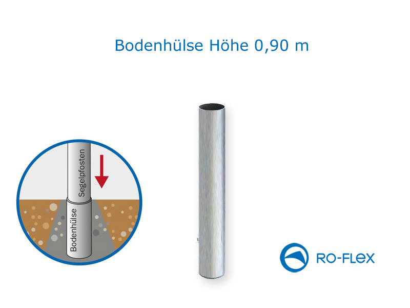 Bodenhülse Aluminium Ø 70 mm, Länge 0,90m für Sonnensegel Pfosten