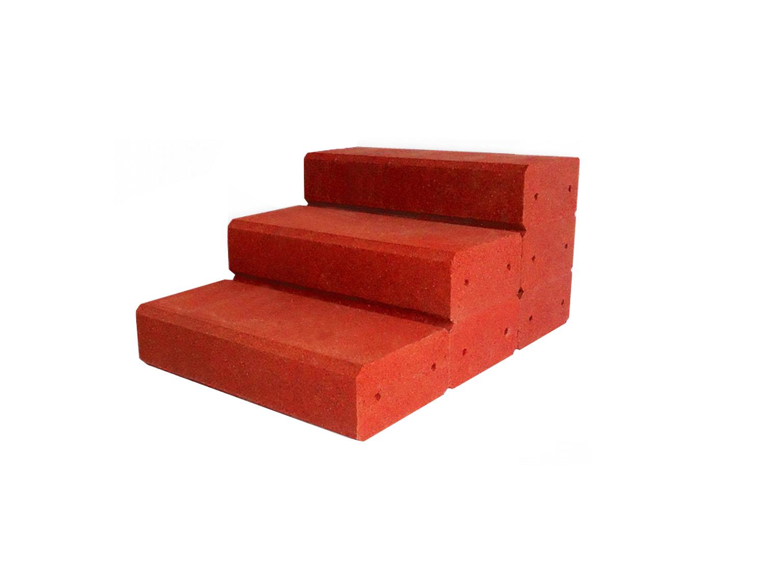 Gartentreppe aus Gummigranulat 750 mm breit Rotbraun