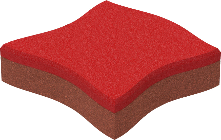 DESIGN PFLASTERSTEINE EPDM Fallhöhe von 1,5 m bis 3,00 m Signal Rot