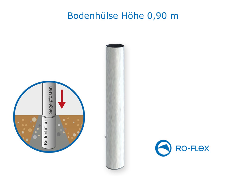 Bodenhülse Ø 88,9 mm, Länge 0,90 m für Sonnensegel Pfosten