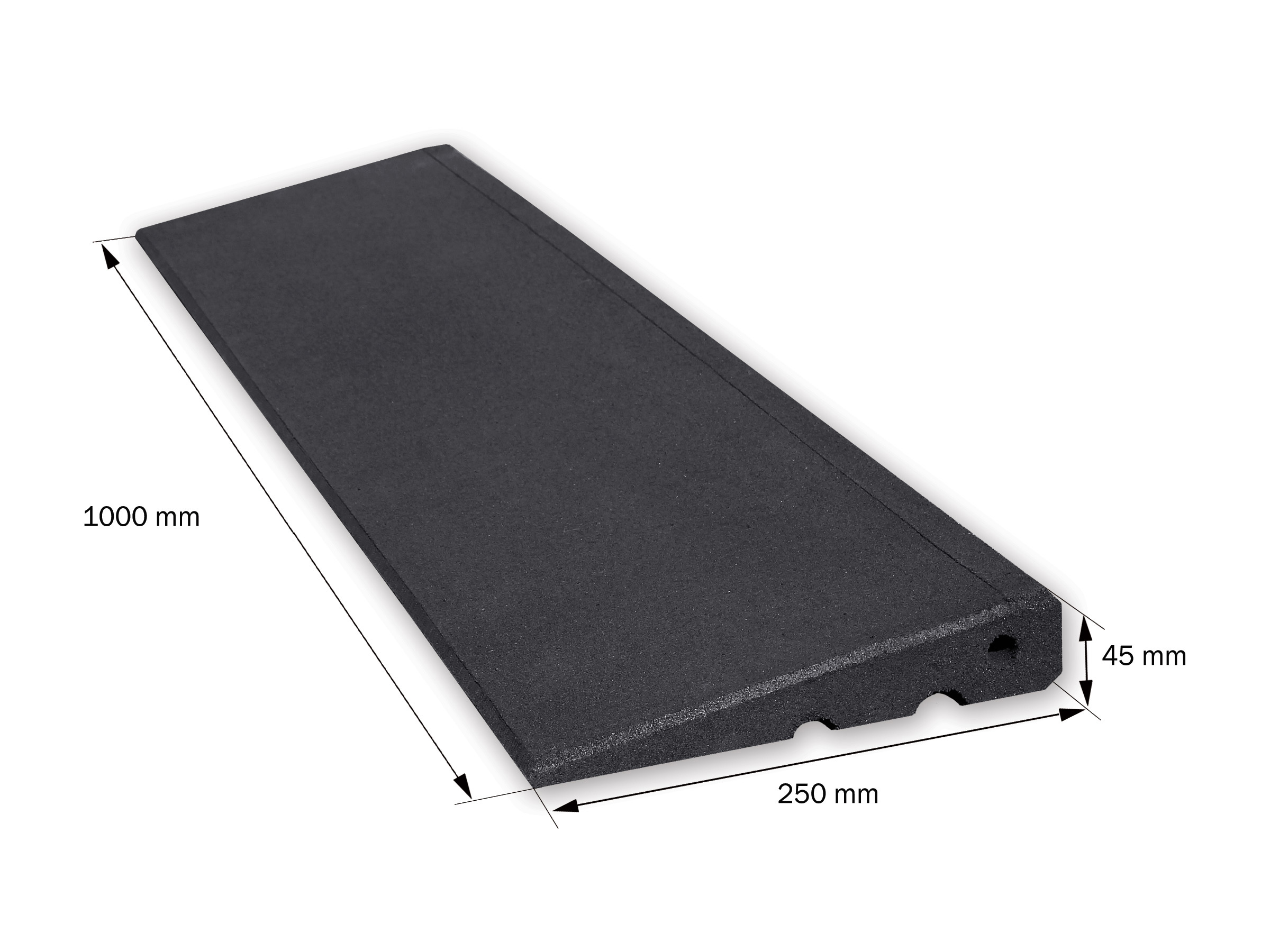 Rollstuhlrampe 1000mm breit, 45mm hoch Bemaßung