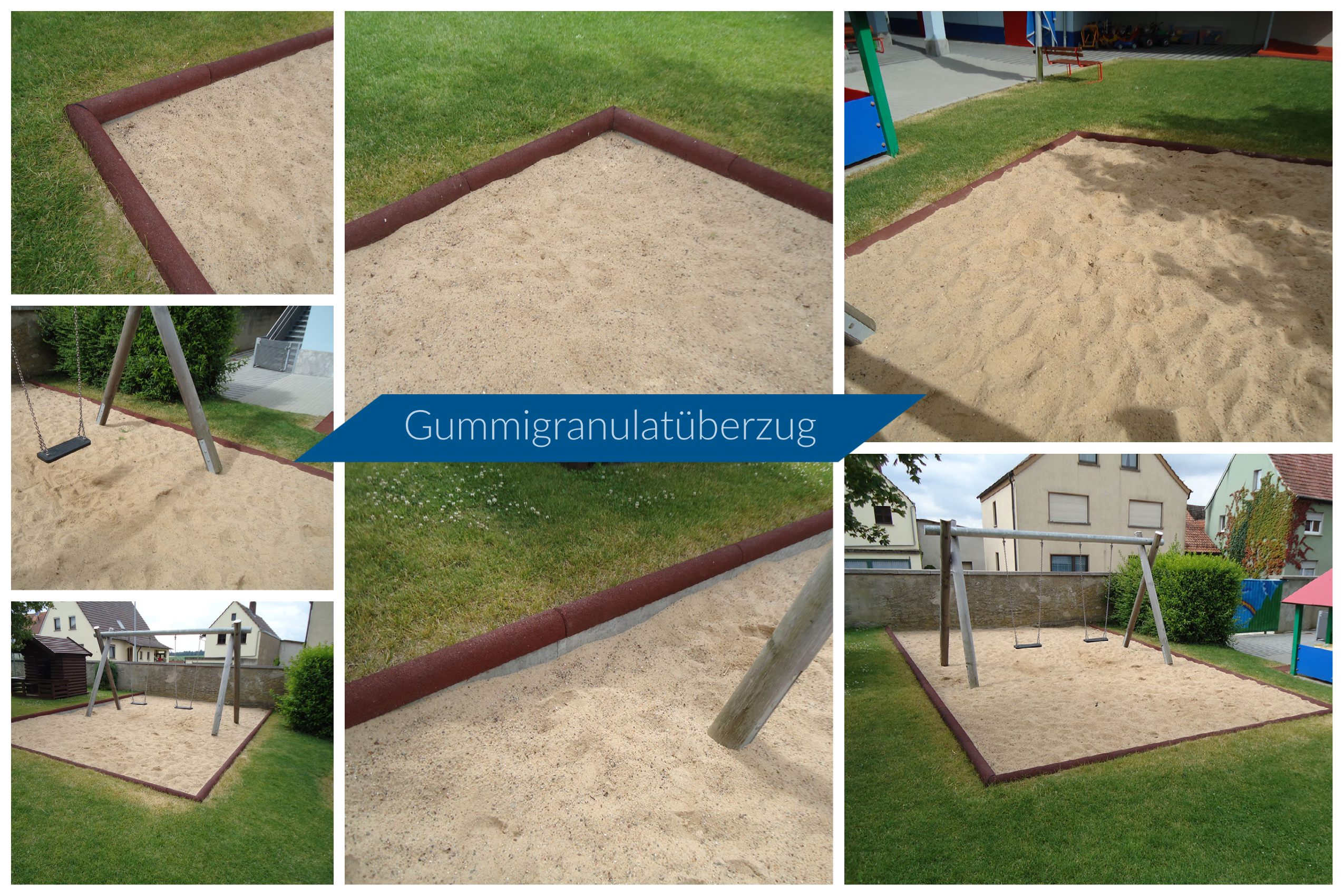 Gummigranulatüberzug für Beton Rabatten 80 mm