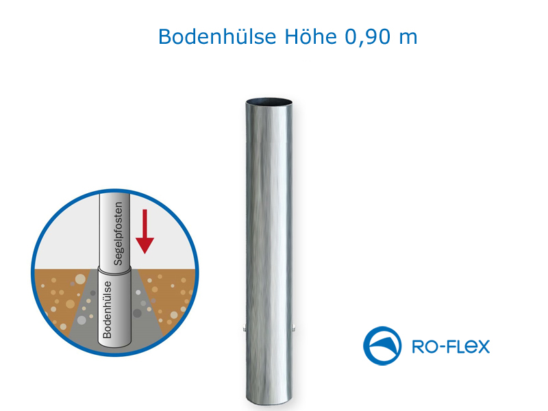 Bodenhülse Stahl feuerverzinkt  Ø  101 mm, Länge 0,90 m für Sonnensegel Pfosten