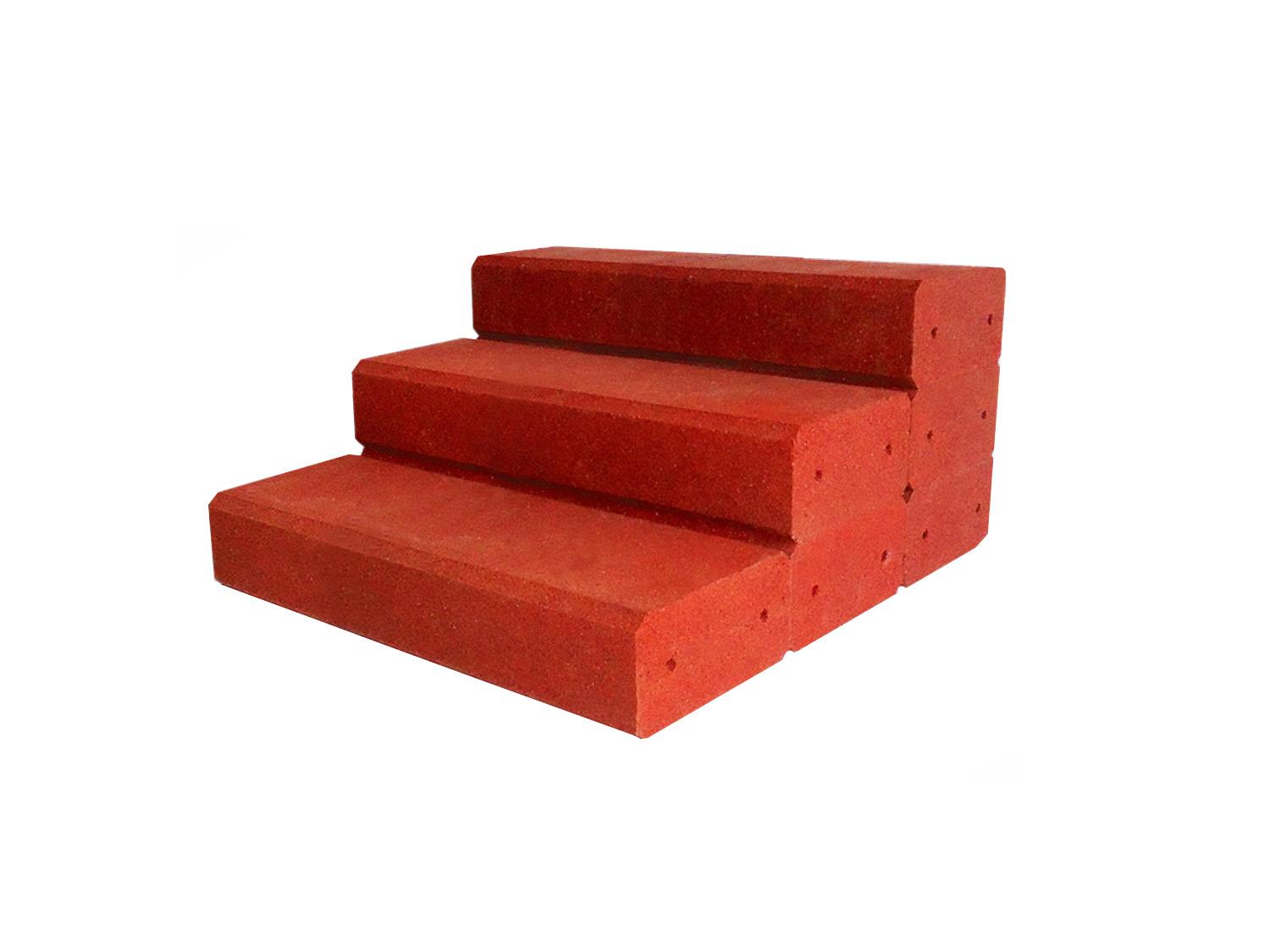 Gartentreppe aus Gummigranulat 1000 mm breit Rotbraun