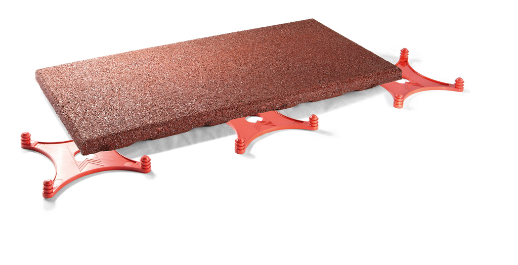 Elastikplatte Terrasse Balkon  aus Gummigranulat 40 mm Rotbraun