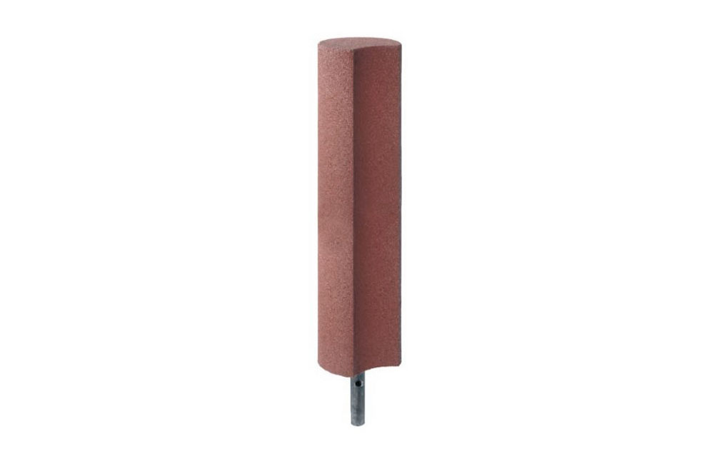 Palisaden 1000mm hoch aus Gummigranulat, rotbraun