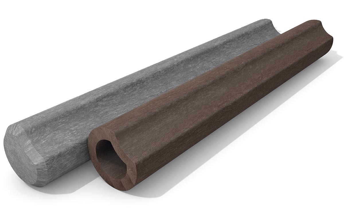 Hohlkehlpalisaden  Ø 20 cm  Kunststoff - Hohlprofil.