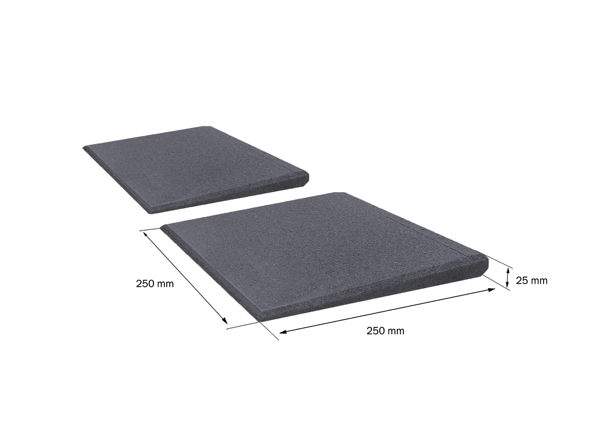 Rollstuhlrampen Set 25 mm Bemaßung