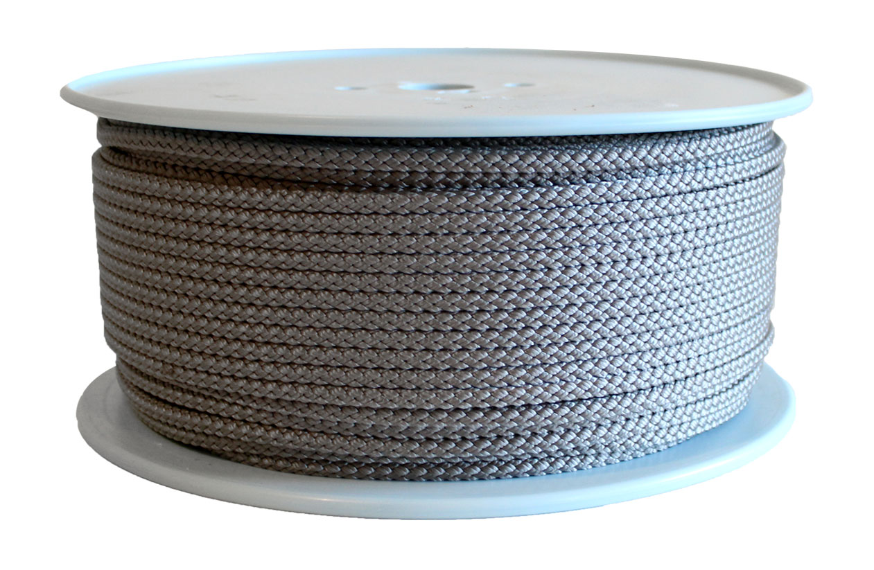 PP-Seil 8fach geflochten Ø 6 mm Meterware, grau