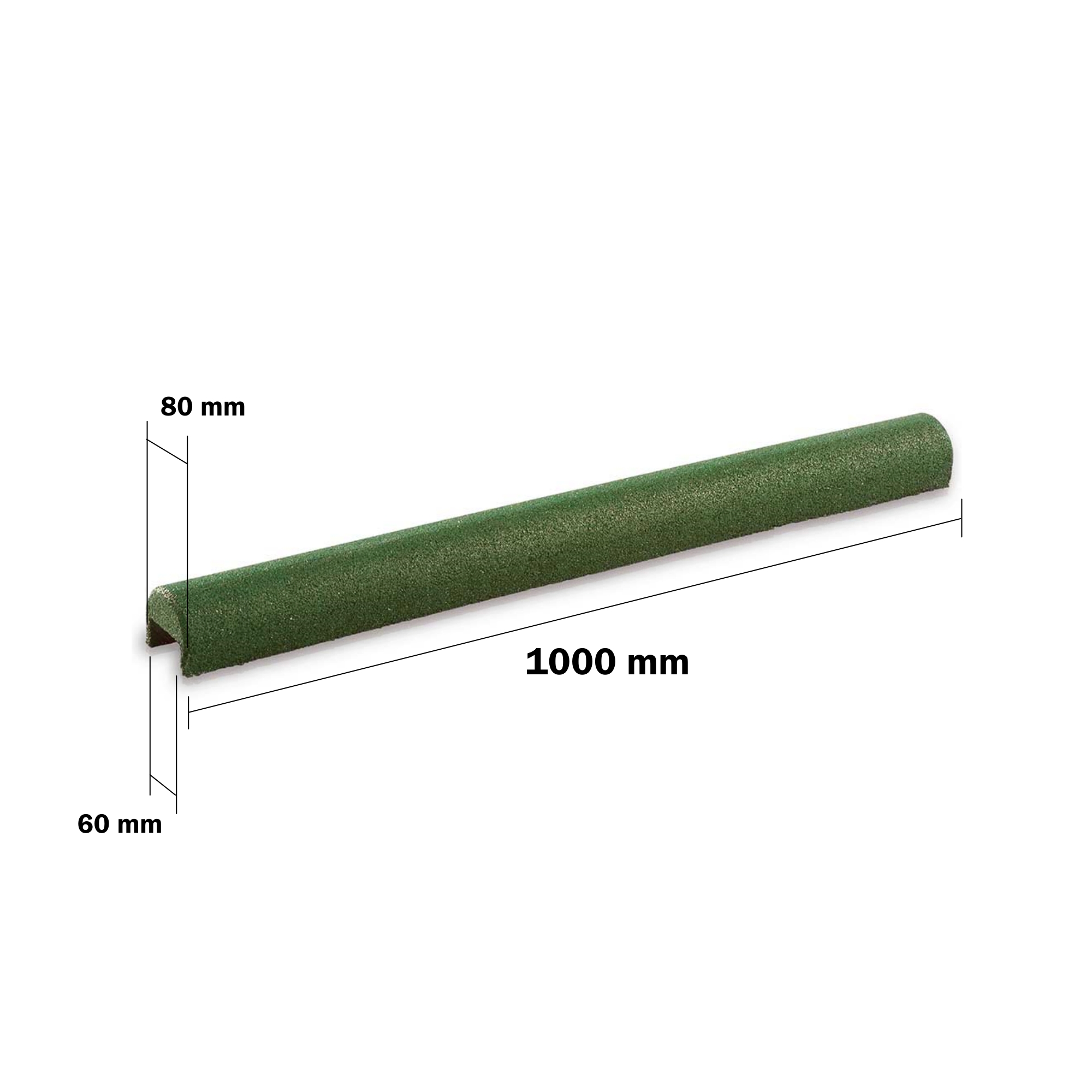 Gummigranulatüberzug 60 mm für Beton Rabatten Spielplatz Kindergarten Bemaßung Grün