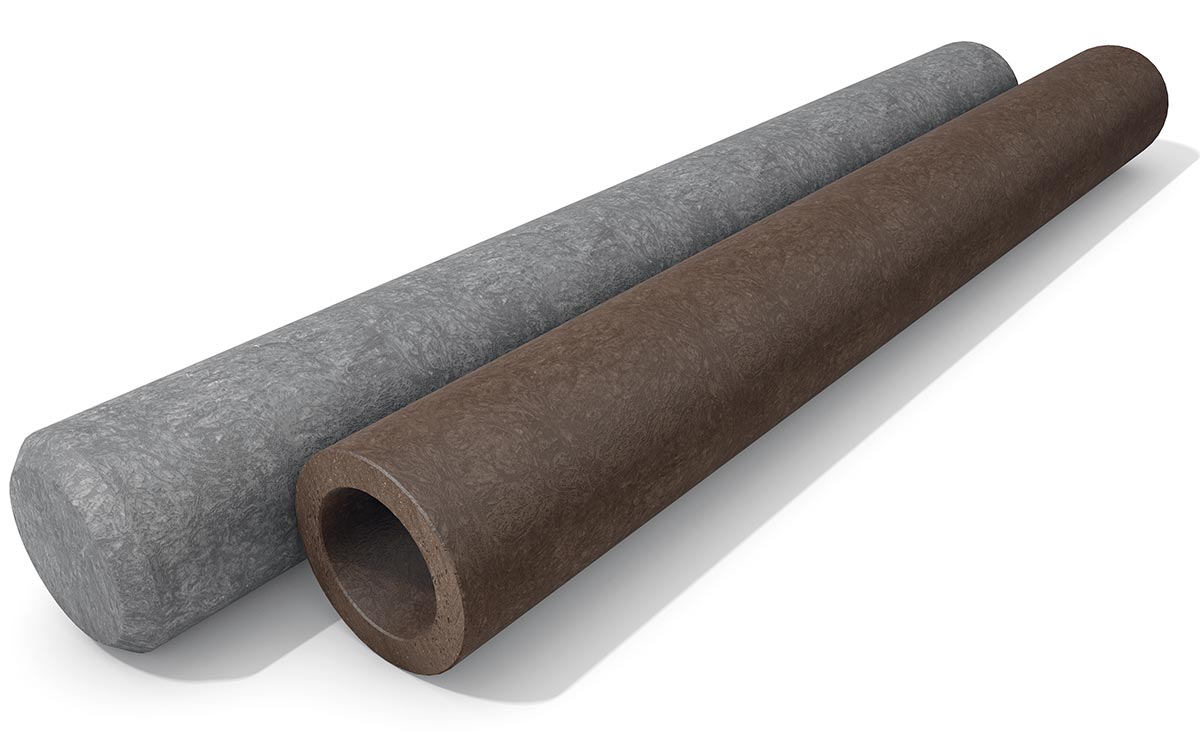 Rundpalisaden  Ø 20 cm aus recyceltem Kunststoff - Hohlprofil.